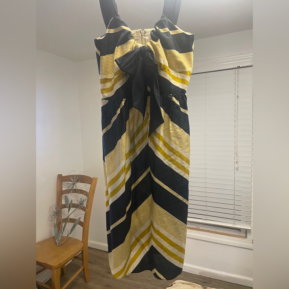 Suzi Chin Yellow and Black Striped sun Dress from boutique in Middleburg,Va.New